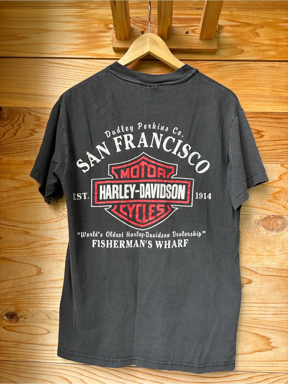 Harley-Davidson San Francisco Fisherman’s Wharf Pocket T Medium Made USA Fabric
